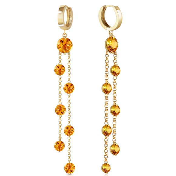 Galaxy Gold Products Jewelry - 14K. SOLID GOLD CHANDELIERS EARRING WITH CITRINE